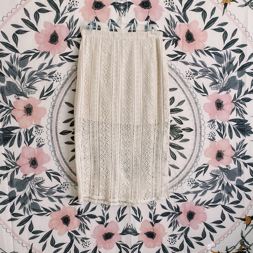 Billabong | Cream Knit Pencil Skirt | Size Small